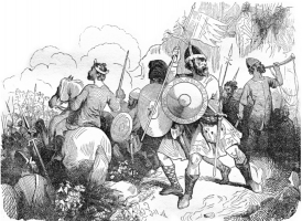 Drawing of Saxons in battle